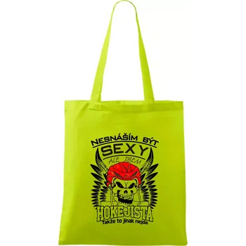 Nesnáším být sexy - Hokejista - Taška bavlněná - 42 x 38 cm ( Limetková )
