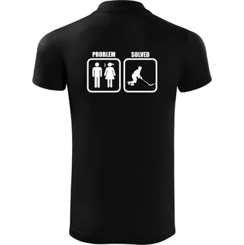 Pánská košile Problém hokejista - Polokošile Victory sportovní (dresovina) - S ( Černá )