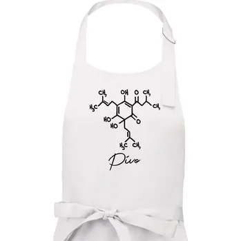 Kuchyňská zástěra Barová chemie - pivo - Dámská zástěra na vaření - Univerzální velikost ( Bílá )