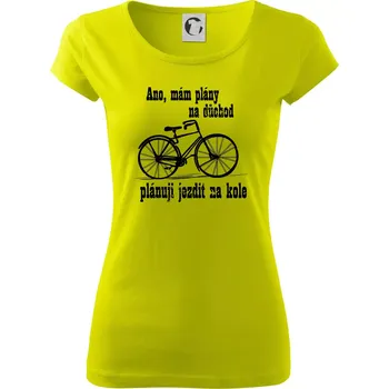 Staré kolo - Plány na důchod - Dámské triko Pure - XL ( Limetková )