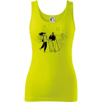 Dámské tričko Kreslený pár na výletě - Dámské tílko - S ( Limetková )