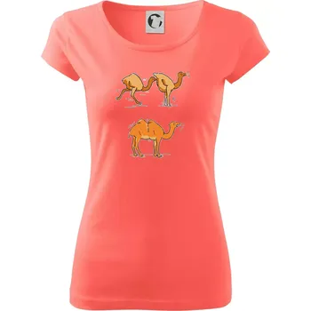 Dámské tričko Pravda o velbloudech - Dámské triko Pure - 3XL ( Korálová )