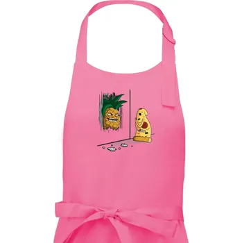 Kuchyňská zástěra Pizza hawai - Pánská zástěra na vaření - Univerzální velikost ( Růžová )
