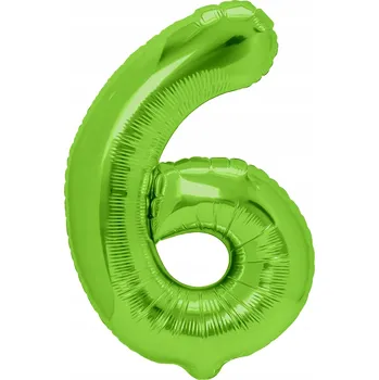 Balónek Id_2339_6zie FÓLIOVÝ BALÓNEK ČÍSLICE 6 ZELENÝ 100cm ZELENÁ ŠESTKA ŠEST LET