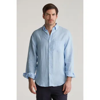 Pánská košile KOŠILE GANT REG LINEN SHIRT CAPRI BLUE