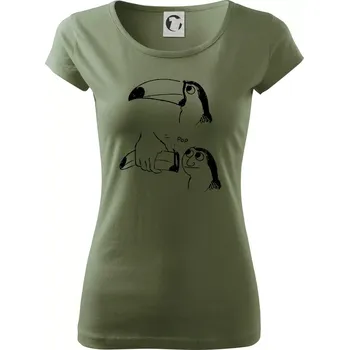 Dámské tričko Proměna tukana - Dámské triko Pure - S ( Khaki )
