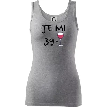 Dámské tričko Je mi 39 (40) víno - Dámské tílko - L ( Tmavě šedý melír )