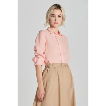 Dámská košile KOŠILE GANT REG LINEN CHAMBRAY SHIRT PEACHY PINK