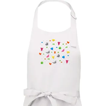 Kuchyňská zástěra Lezení na stěně - chyty - Dámská zástěra na vaření - Univerzální velikost ( Bílá )