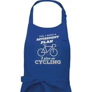 Kuchyňská zástěra Šedé kolo - Yes, I have a retirement plan, I plan on cycling - Pánská zástěra na vaření - Univerzální velikost ( Královská modrá )