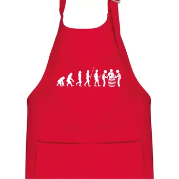 Kuchyňská zástěra Evoluce sklípek - Dětská zástěra na vaření - Univerzální velikost ( Červená )