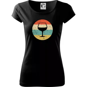 Dámské tričko Vintage víno - Dámské triko Pure - S ( Černá )