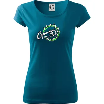 Capoeira club nápis - cviky v kruhu - Dámské triko Pure - L ( Petrolejová )