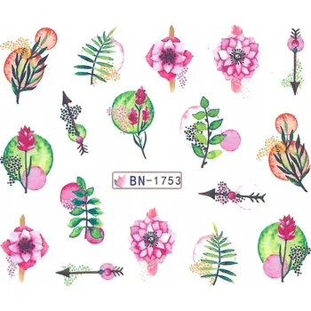 Vodolepka na nehty samolepky BN1753 květiny