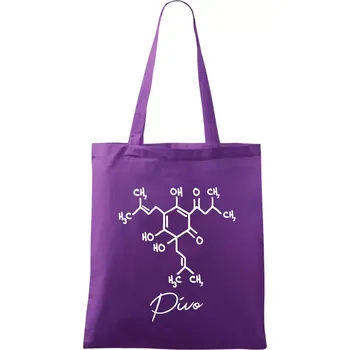 Nákupní taška Barová chemie - pivo - Taška bavlněná - 42 x 38 cm ( Fialová )