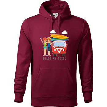 Pánská mikina Holky na tripu - Mikina pánská Cape s kapucí - 5XL ( Garnet )