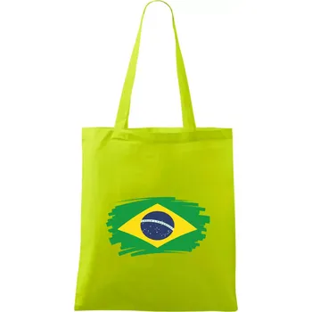 Brazílie vlajka štětkou - Taška bavlněná - 42 x 38 cm ( Limetková )