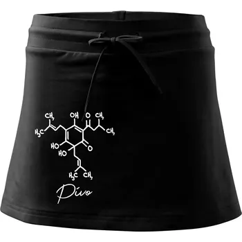 Dámská sukně Barová chemie - pivo - Sportovní sukně - two in one - S ( Černá )