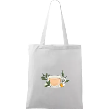 Šálek čaje - Taška bavlněná - 42 x 38 cm ( Bílá )