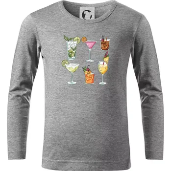 Chlapecké tričko Koktejly - Triko dětské Long Sleeve - 146 cm/10 let ( Tmavě šedý melír )