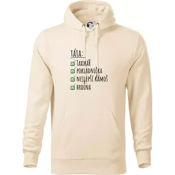Pánské oblečení Táta - check list - Mikina pánská Cape s kapucí - M ( Mandlová )