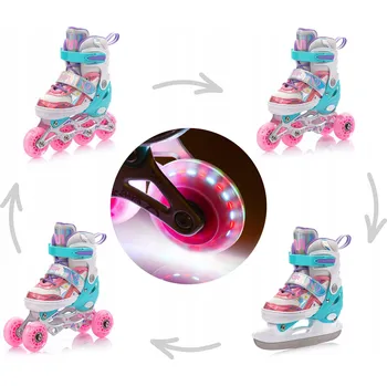 Kolečkové brusle Kolečkové Brusle Meteor Lunar růžové 30-33 4 kolečka 82A 64 mm