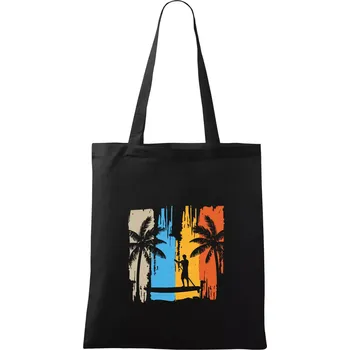 Nákupní taška Paddleboard vintage - Taška bavlněná - 42 x 38 cm ( Černá )