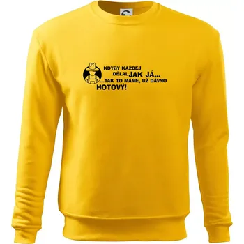 Pánská mikina Zahradník - kdyby každej dělal jak já, tak to máme už dávno hotový - Mikina Essential pánská - S ( Žlutá )