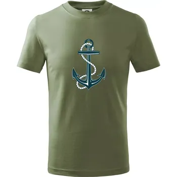 Námořnická kotva - Tričko dětské bavlněné - 98 cm / 2 roky ( Khaki )
