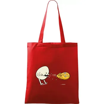 Nákupní taška Vajíčko kejch - Taška bavlněná - 42 x 38 cm ( Červená )