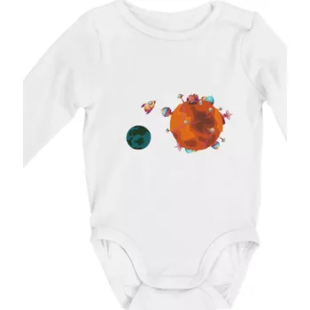Kojenecké oblečení Kolonizace Marsu - Body kojenecké s dlouhým rukávem - Dlouhý r. do 3 měs ( Bílá )