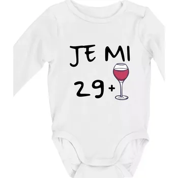 Je mi 29 (30) víno - Body kojenecké s dlouhým rukávem - Dlouhý r. do 3 měs ( Bílá )