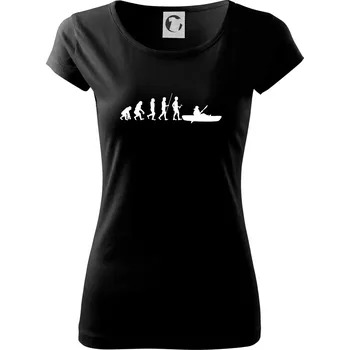 Dámské tričko Evoluce kanoe krátká - Dámské triko Pure - S ( Černá )
