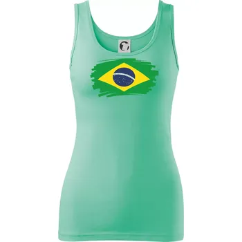 Dámské tričko Brazílie vlajka štětkou - Dámské tílko - XL ( Mátová )