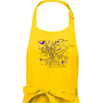 Kuchyňská zástěra Budějce - Mapa s vodními toky - Dámská zástěra na vaření - Univerzální velikost ( Žlutá )