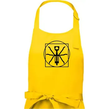 Kuchyňská zástěra Vitruviánský otvírák - Pánská zástěra na vaření - Univerzální velikost ( Žlutá )