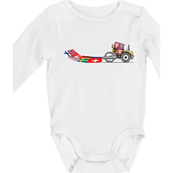 Kojenecký body Hokej ČR válec - Body kojenecké s dlouhým rukávem - Dlouhý r. do 3 měs ( Bílá )