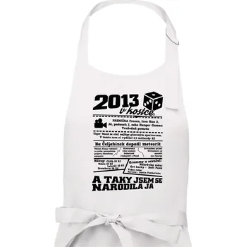 Kuchyňská zástěra 2013 v kostce - Dámská zástěra na vaření - Univerzální velikost ( Bílá )