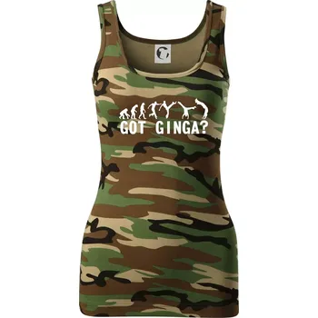 Dámské tričko Capoeira - Got Ginga - Dámské Maskáčové tílko - S ( Hnědý maskáč )