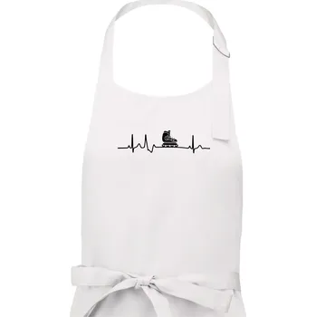 Kuchyňská zástěra EKG inline - Pánská zástěra na vaření - Univerzální velikost ( Bílá )