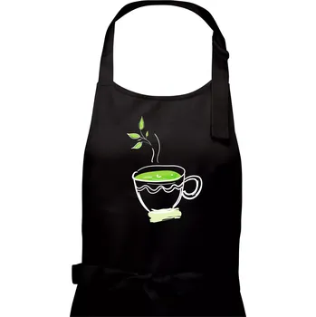 Kuchyňská zástěra Hot matcha - Dámská zástěra na vaření - Univerzální velikost ( Černá )