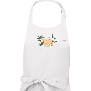 Kuchyňská zástěra Šálek čaje - Dámská zástěra na vaření - Univerzální velikost ( Bílá )