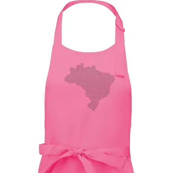 Kuchyňská zástěra Mapa Brazílie body - Dámská zástěra na vaření - Univerzální velikost ( Růžová )