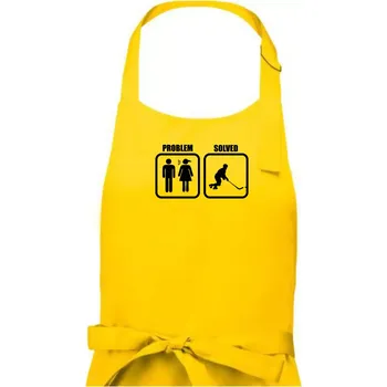 Kuchyňská zástěra Problém hokejista - Pánská zástěra na vaření - Univerzální velikost ( Žlutá )