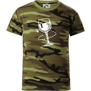 Chlapecké oblečení Víno someliér - Dětské maskáčové triko - 134 cm/8 let ( Zelený maskáč )