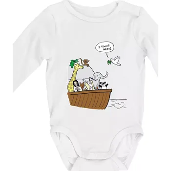 Kojenecký body Pravda s Noemovou archou - Body kojenecké s dlouhým rukávem - Dlouhý r. do 3 měs ( Bílá )