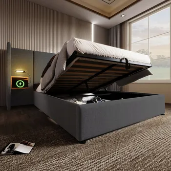 Postel Jednolůžková dřevěná postel Arhatreya 180x200 cm šedá