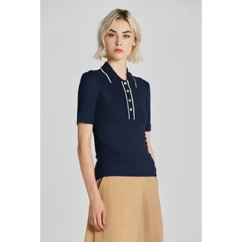 Dámská košile POLOKOŠILE GANT LIGHTWEIGHT RIBBED SS POLO EVENING BLUE
