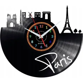 Hodiny PARIS NÁSTĚNNÉ HODINY DEKORATIVNÍ MODERNÍ VINYLOVÁ DESKA