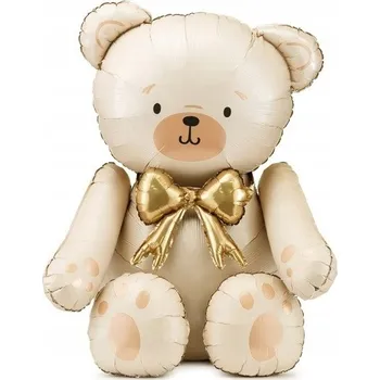 Balónek Fóliový balónek Medvídek krémový stojící 3D 84cm První narozeniny 1 rok narození 1 ks